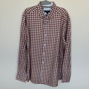 Johnston & Murphy Brown and Gray Checkered Shirt